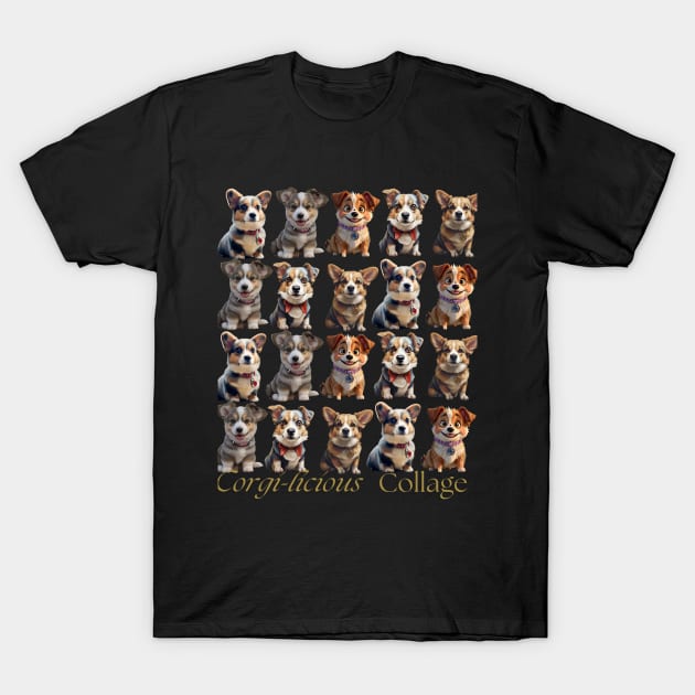 Corgi Collage T-Shirt by CloudEagleson